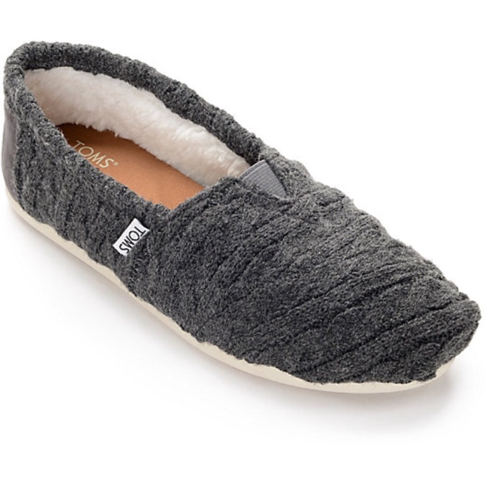 Toms Grey Cable Knit Shearling Winter Shoes ❄️